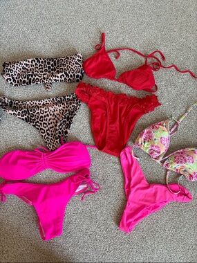 Mixed Women’s Bikini Set - Red, Hot Pink, Leopard, Floral